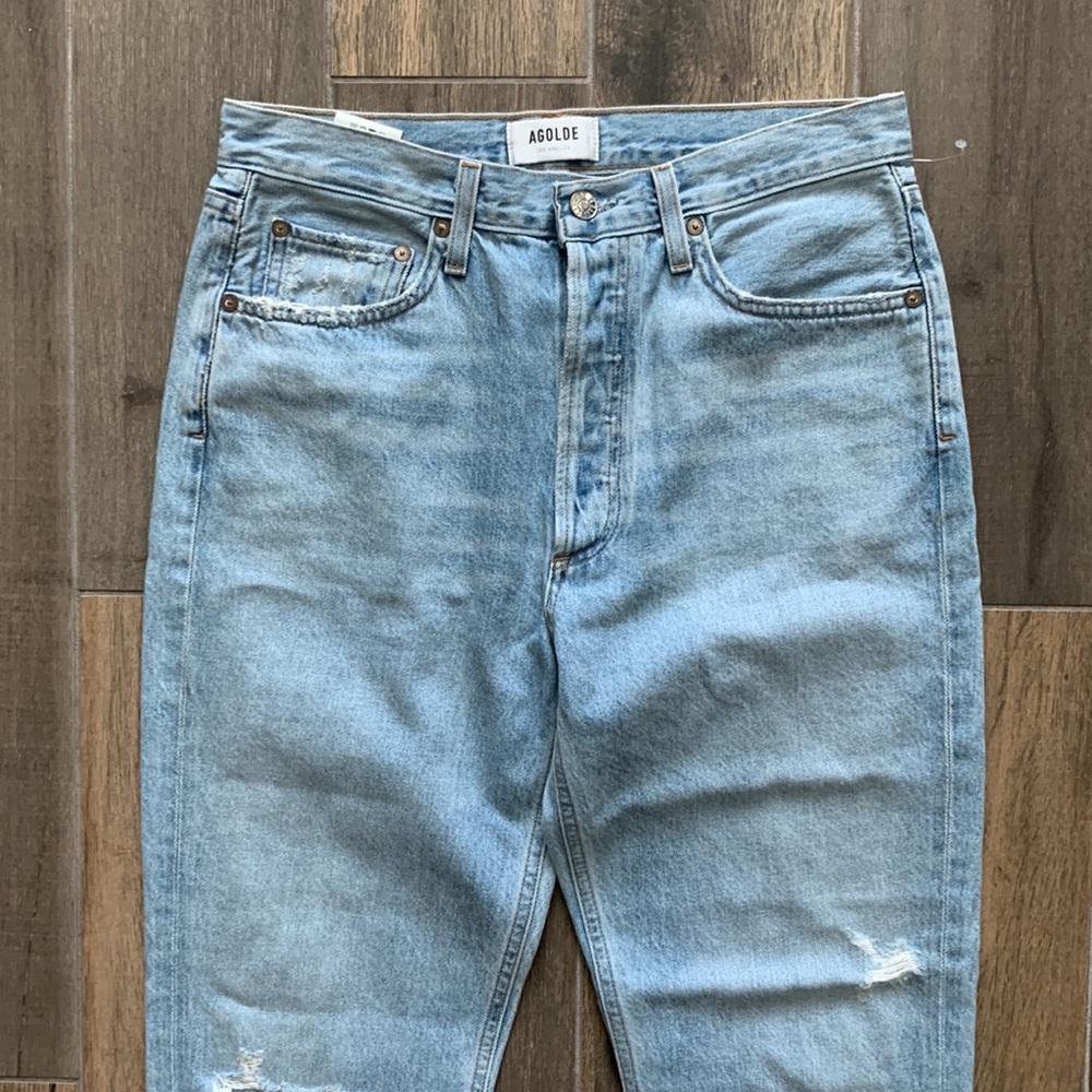 NEW Agolde Riley Ripped High Rise Jeans Size 32 - Picture 6 of 12